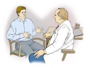 A doctor and patient communicate effectively